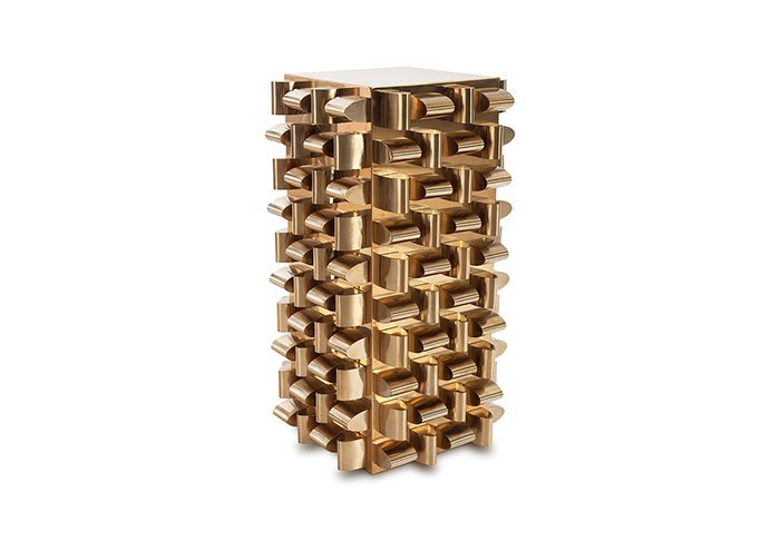 arete end table - brass