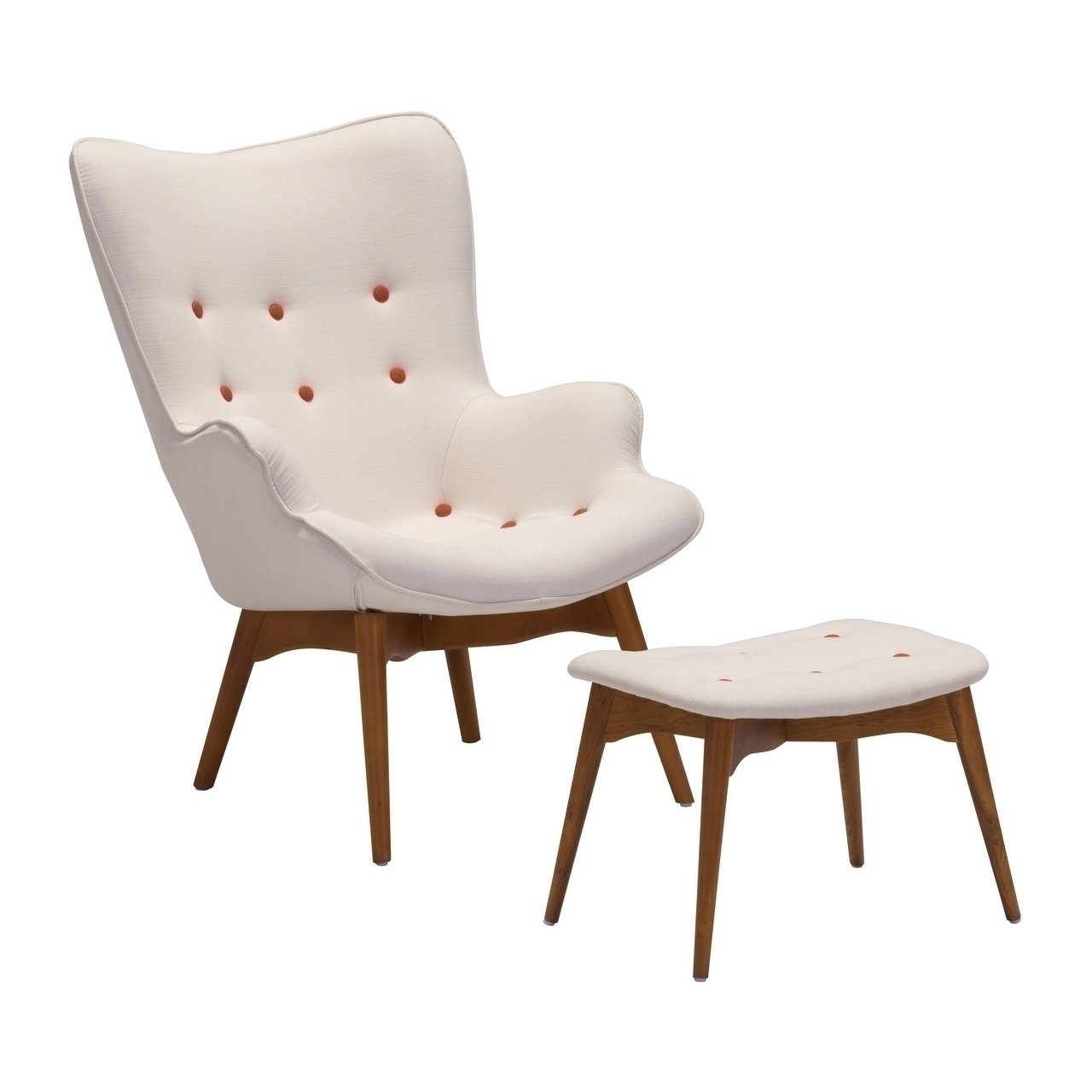 grant featherston chair & ottoman - cream