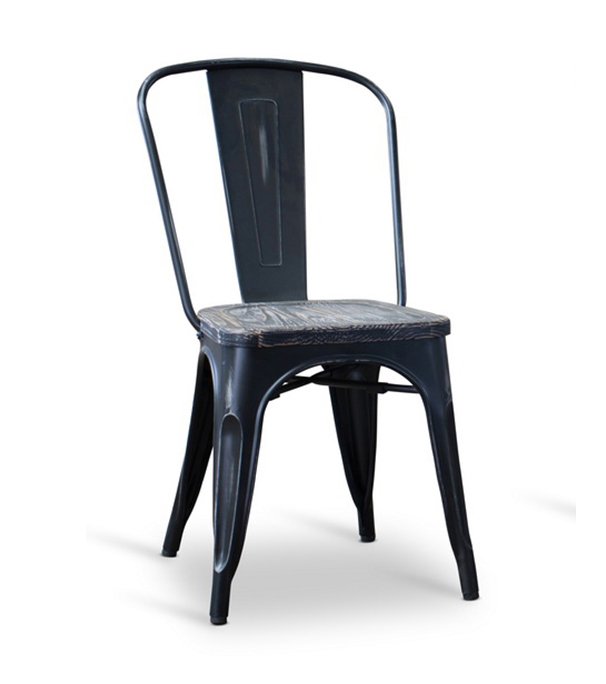 french industrial bistro dining chair set