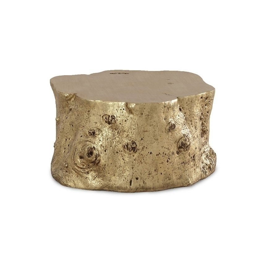 log cocktail table - gold