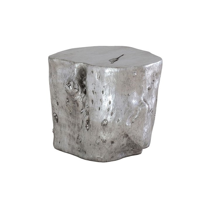 log stool - large silver