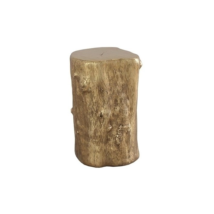 log stool - small gold