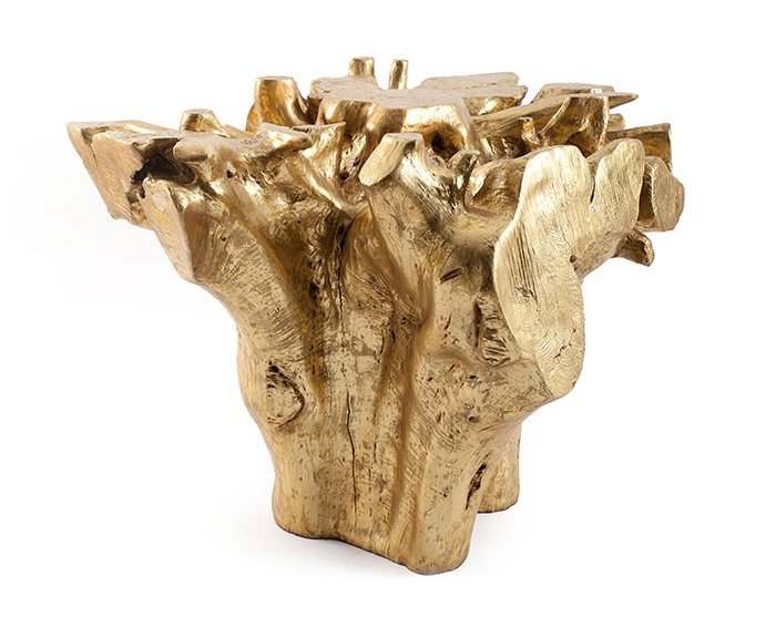 root dining table - gold