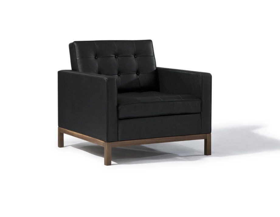 Geneva | Florence Armchair - Black With Wood Base Furniture-Living Room-Chairs