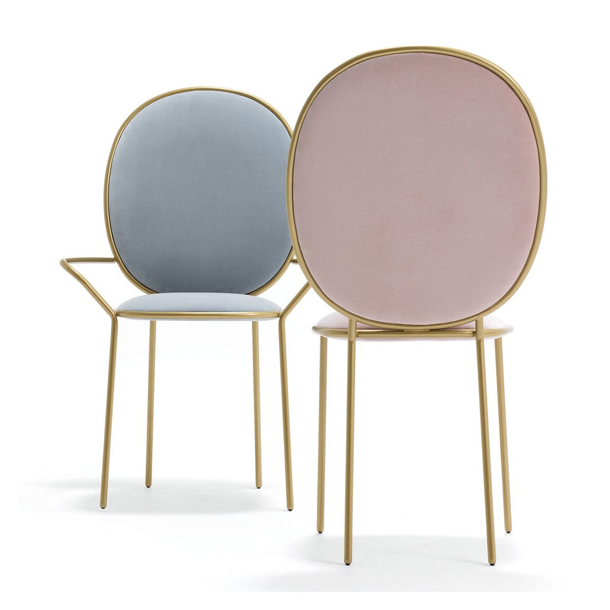 Replica Stay dining chair and armchair - blue and blush