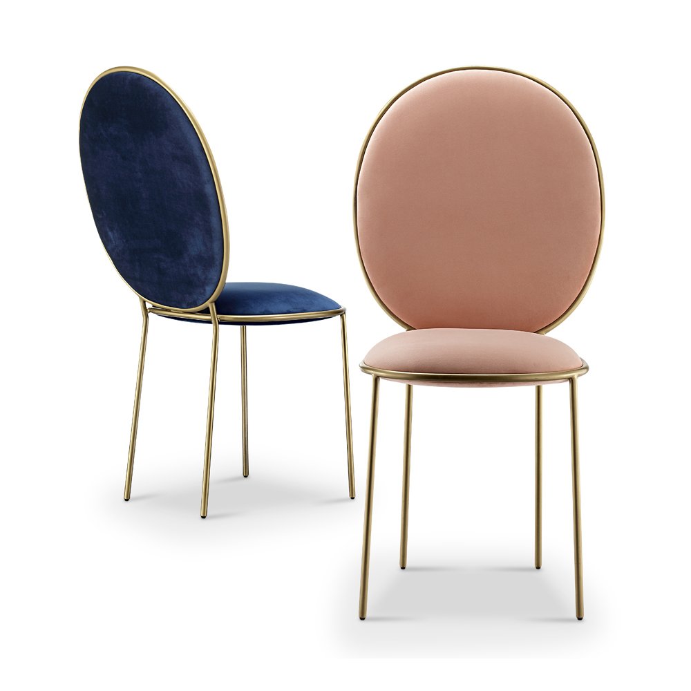 Replica Stay dining chairs - blue and blush
